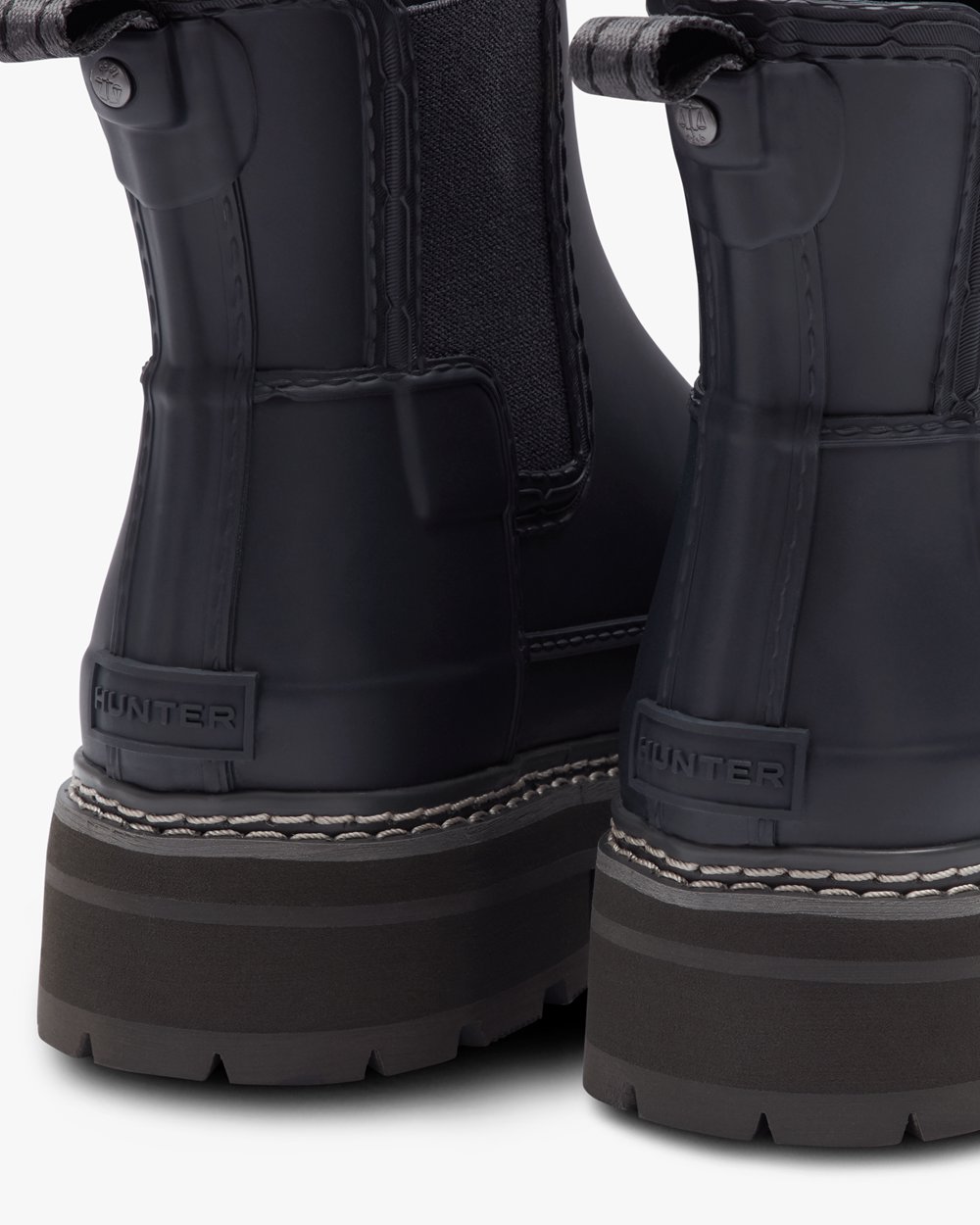 Hunter Butik Støvler Dame Mørke - Chelsea Støvler Refined Stitch Detail